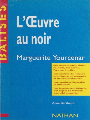 cover image of L'œuvre au noir